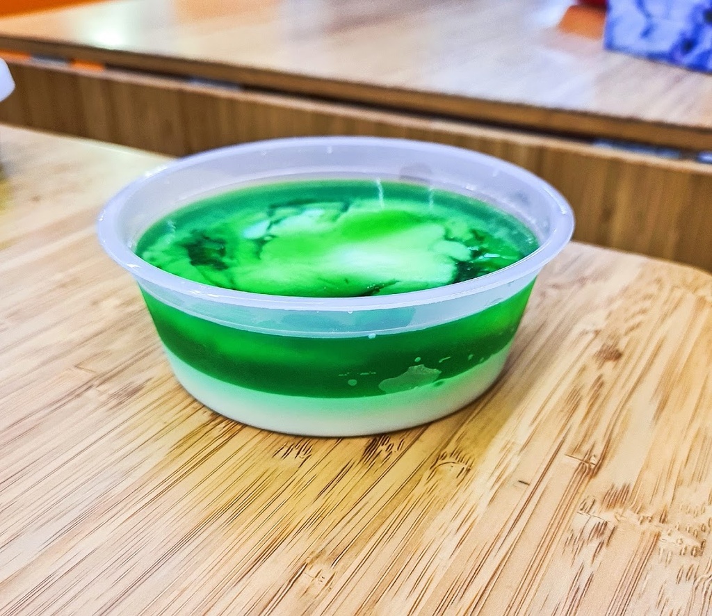 Pandan coconut milk jelly